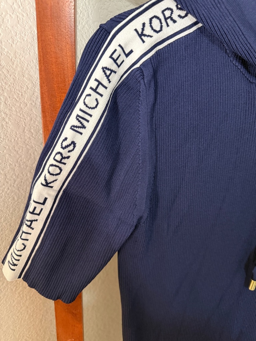 MICHAEL Michael Kors Logo Tape Hoodie Dress in True Navy Size Large - Picture 6 of 9